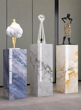 客厅玄关书房摆件底座酒店大堂会所落地装饰台轻奢高档岩板展示架