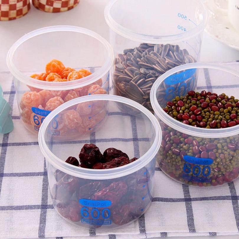 新款直销透明塑料密封罐粮食干果五谷杂粮塑料储物罐搭扣食物收纳