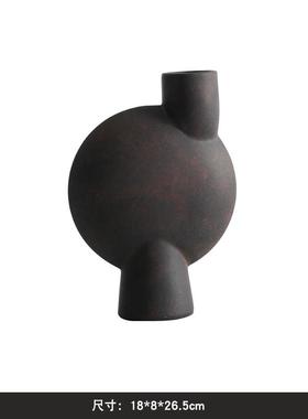 高档丹面麦设计cph10陶1侘寂风软瓷花瓶摆件客厅台插花样板间售楼