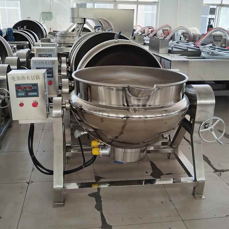源头厂家学校餐厅工厂食堂卤煮夹层锅电加热可倾斜夹层搅拌锅