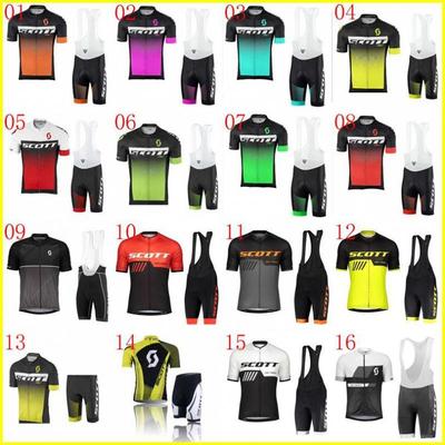 跨境热卖SCOTT短袖骑行服套装背带短裤自行单车骑行服套装亚马逊