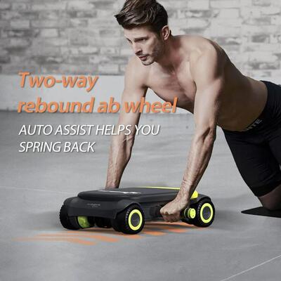 Ab Roller with Elbow Support Rebound Abdominal Wheel for Cor