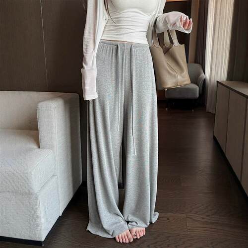 Women Waist Leg Pants Palazzo Slouchy Casual Elastic