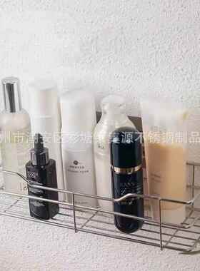 不锈钢挂墙置物架不锈钢置物架收纳白色欧卫浴收纳免打孔壁挂式魔