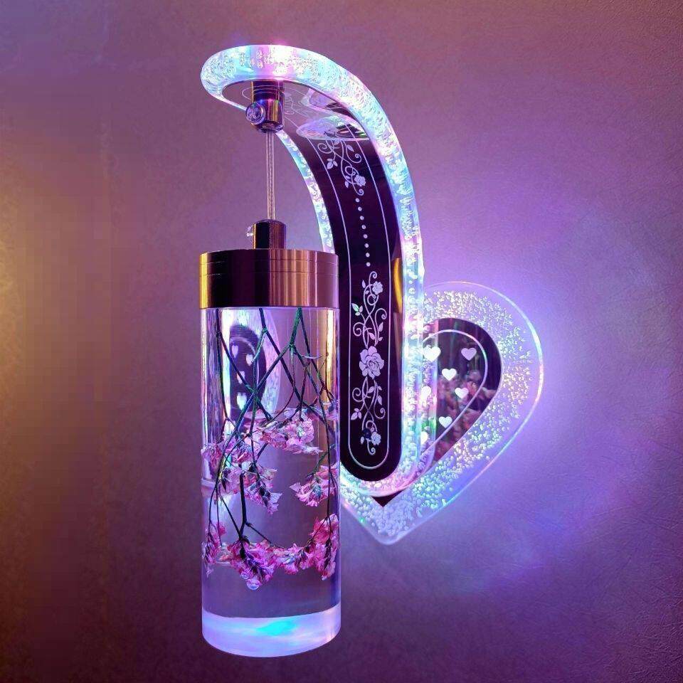 壁灯床头灯现代欧式简约创意led真花卧室客厅过道楼梯墙壁灯