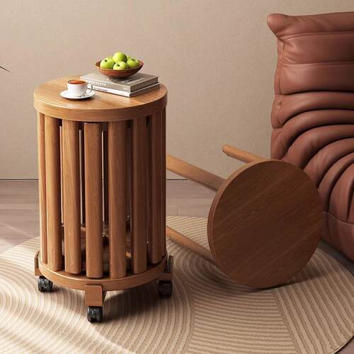 仿实木凳子叠放圆凳家用茶几组合叠叠备用四合餐桌板凳可收纳椅子