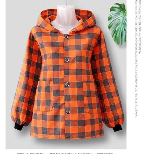春秋短款工作服厨房做饭工人上班防油防污舒适棉布罩衣女