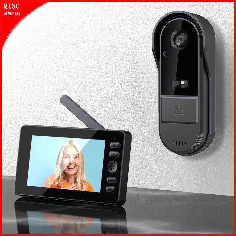 无线可视门铃4.3寸显示屏家用智能视频监控可视对讲门铃