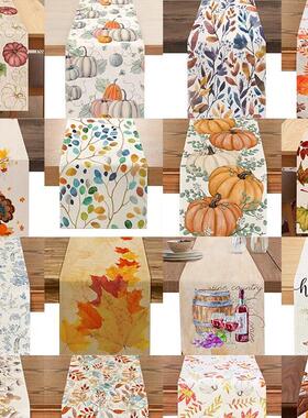 Mexican Day of The Dead Floral Linen Table Runners Holiday P