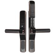 户外庭院铁艺门双面机械密码 锁滑盖防水院子镂空栏栅铝合金门锁