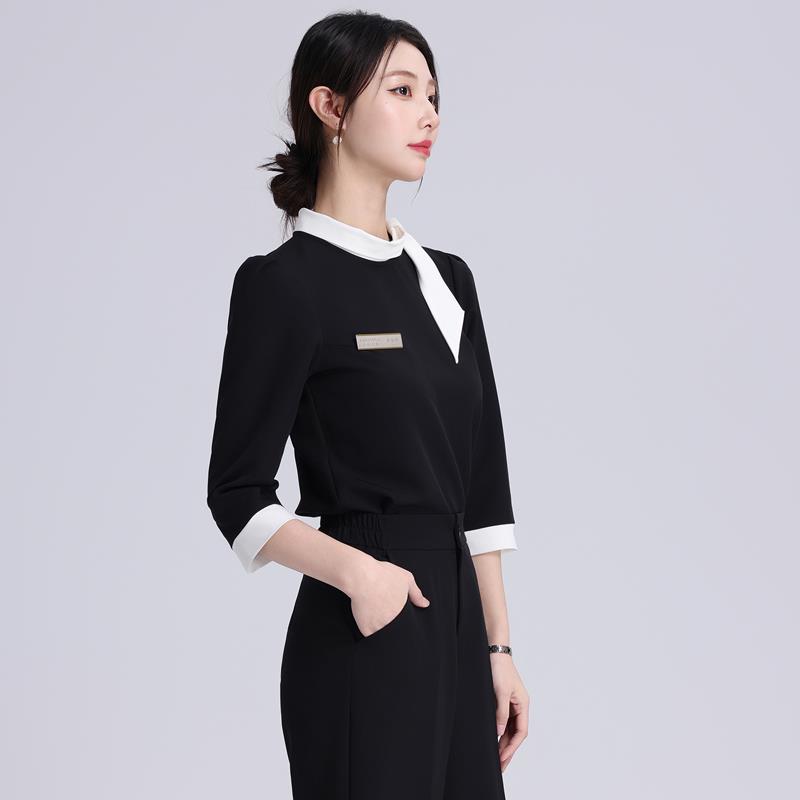 美容院工作服女春夏美业高端酒店餐饮牙科珠宝前台顾问美容师套装