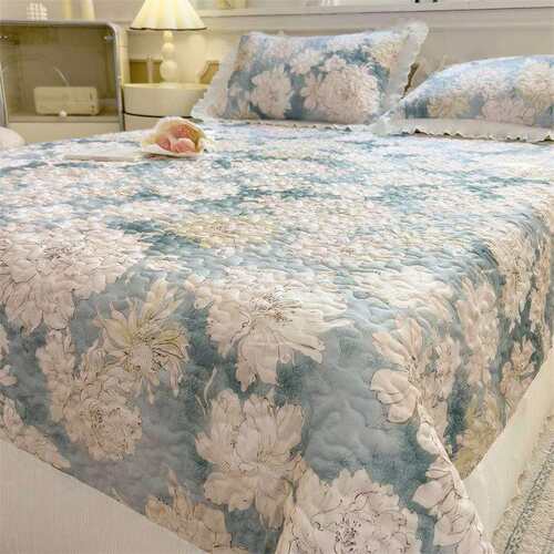 2025新款A类莱赛尔兰精天丝韩版印花床盖床裙床褥