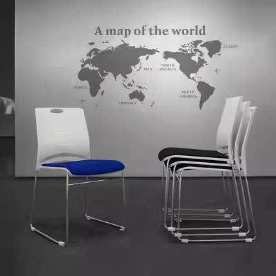 培训椅实心钢筋职员办公室会议椅简约弓形椅电脑靠背椅家用麻将椅