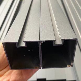 铝合金方管银灰色 凹槽铝条铝方通天花吊顶格栅户外幕墙装饰 型材