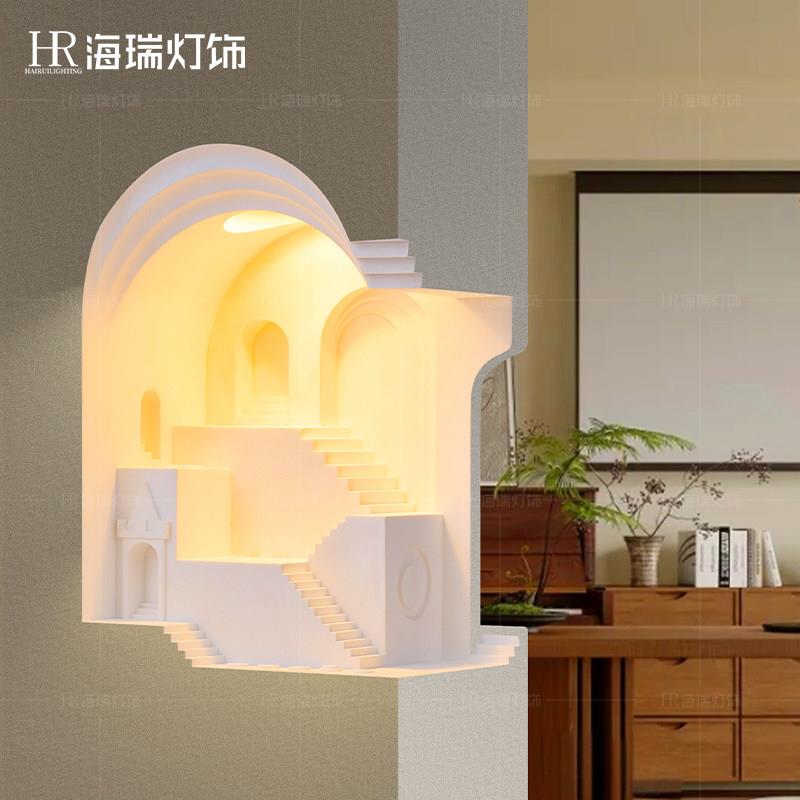 嵌入式石膏壁灯 玄关走廊过道暖光小夜灯简约现代风格