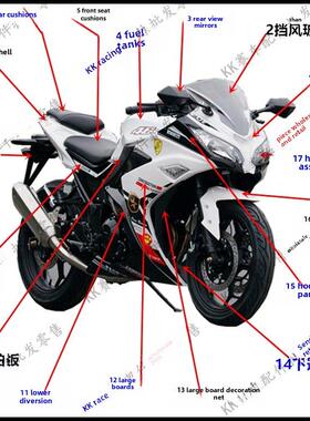 国四电喷宝雕400小忍者摩托国产大牛2350C跑车V6幻速机车全车外壳