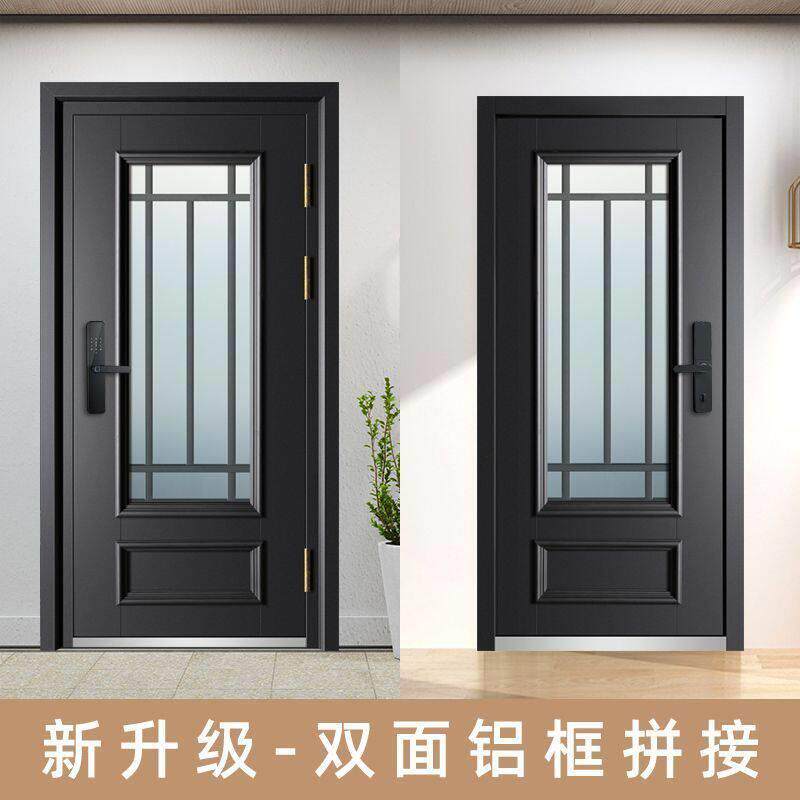 定制门高端玻璃透光入户门甲级家用防盗门子母门阳台门可定制大门