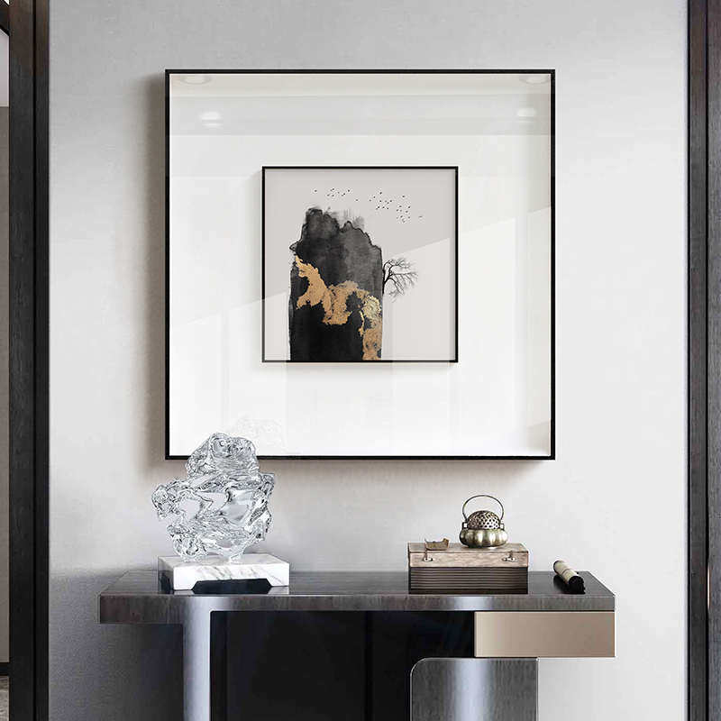 挂画禅意走廊双新玄关轻尺寸奢壁画墙面框客厅装饰画中式小山水