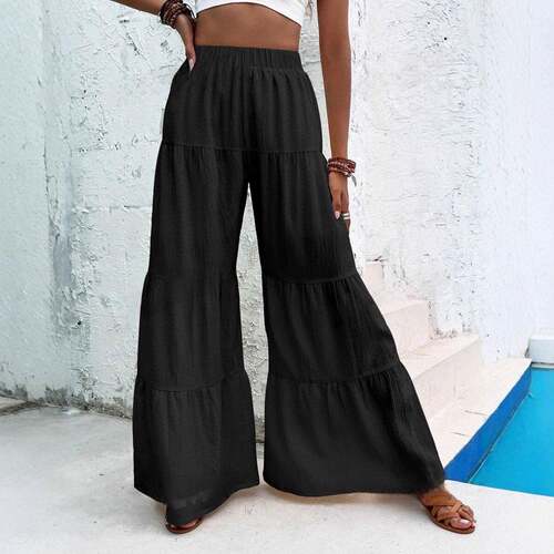 Women's Casual Basic Wide Leg Loose Fit Knit Pants Bottoms