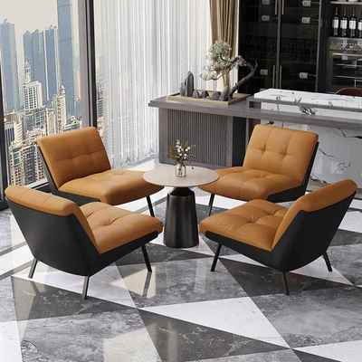 DAIKI休闲扶手单人沙发酒店会所4s店大堂咖啡厅洽谈接待桌椅组合