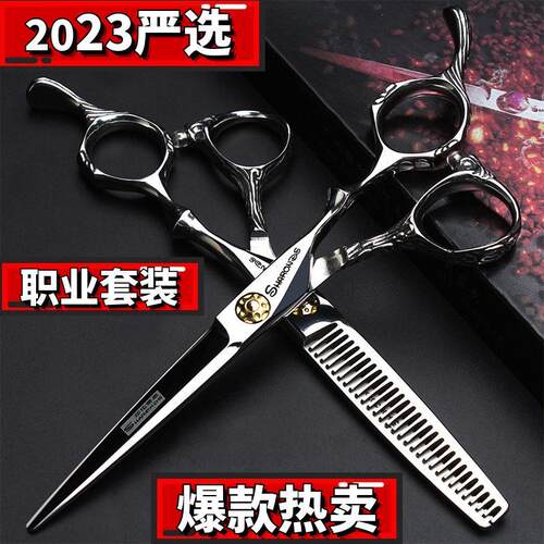 职业工具美发剪刀专业正品6寸理髲店发型师专用剪刀平剪牙剪套装
