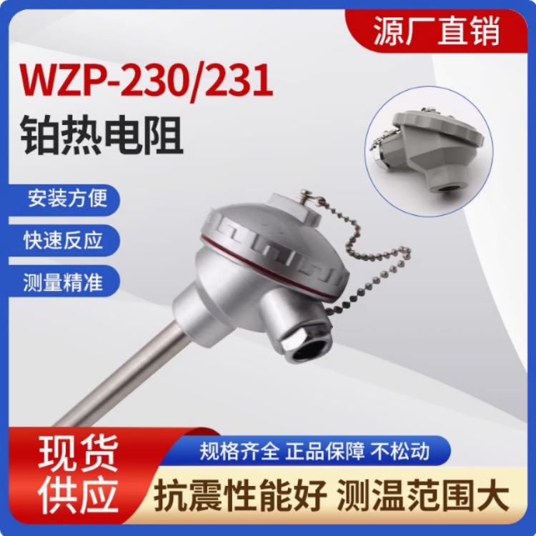 宏仪WZP230铠装热电阻CU50插入式pt100螺纹装配式热电偶