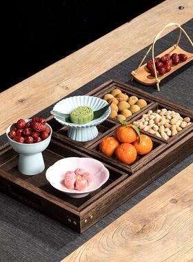 中式木质托 托盘茶点盘点心盘糕点盘零食小吃干 干果盘围炉煮茶分