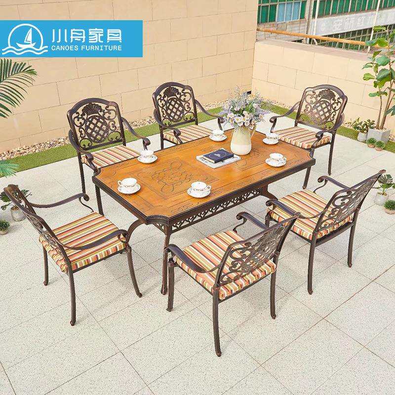 室外铸铝桌椅户外庭院露台烧烤火锅桌子别墅花园高端铁艺炭烤桌椅