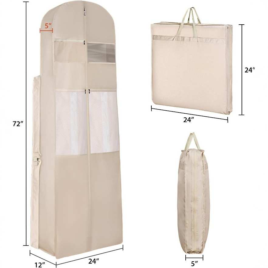 厂家供应现货婚纱罩 拖尾婚纱裙防尘收纳防尘袋 加宽婚纱罩收纳