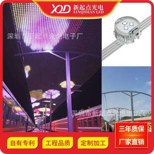 新起点户内外LED防水T20三灯P40柔性透明网格屏广告屏楼宇亮化