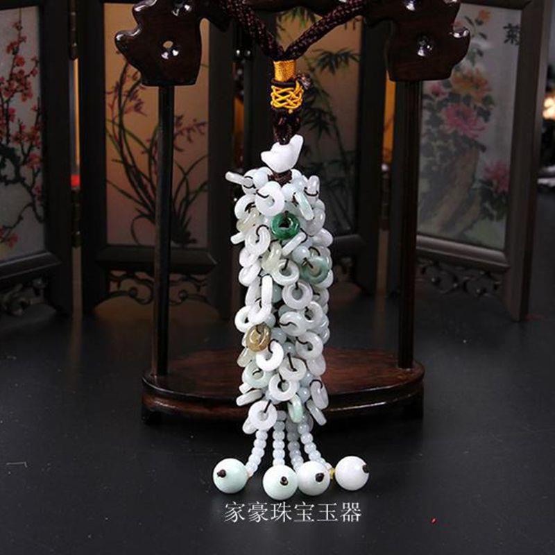 手工串珠玉石车挂件A货车挂