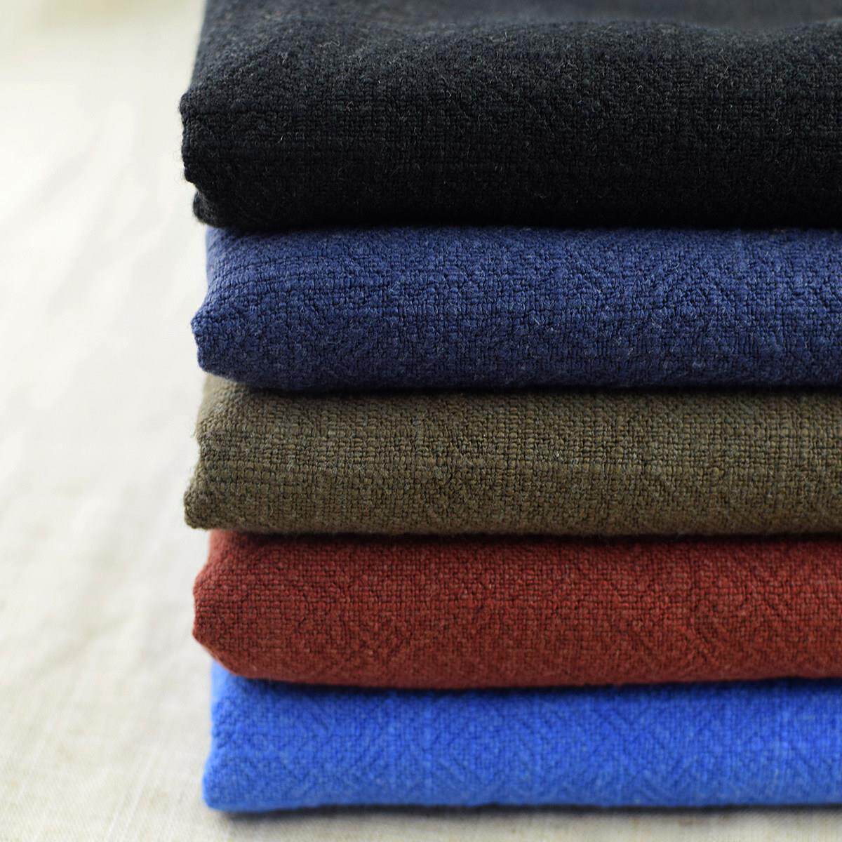 重磅秋冬季棉麻服装布料 加厚老粗麻布砂洗竹节裤子衣服面料包邮