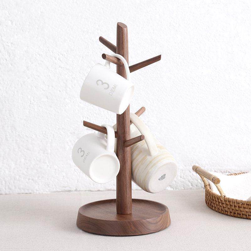 杯架实木杯子置物架水杯架子茶杯收纳层架倒挂咖啡杯马克杯挂架