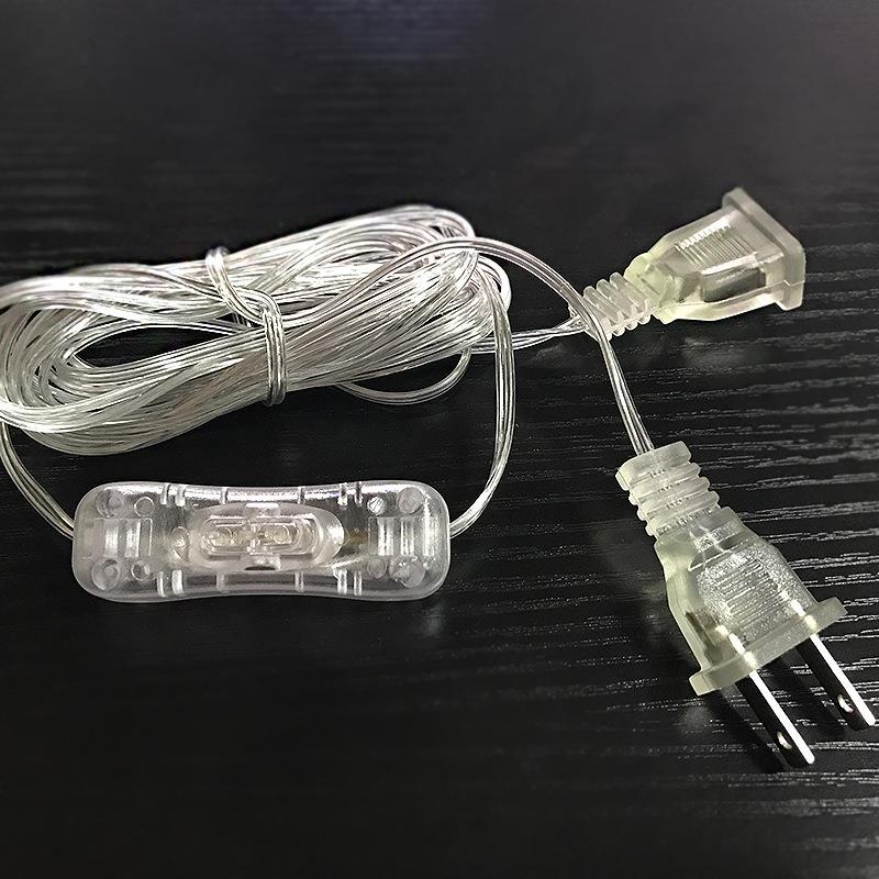 led彩灯闪灯串灯3.5米星星窗帘灯延长线插头线加长带开关接长线