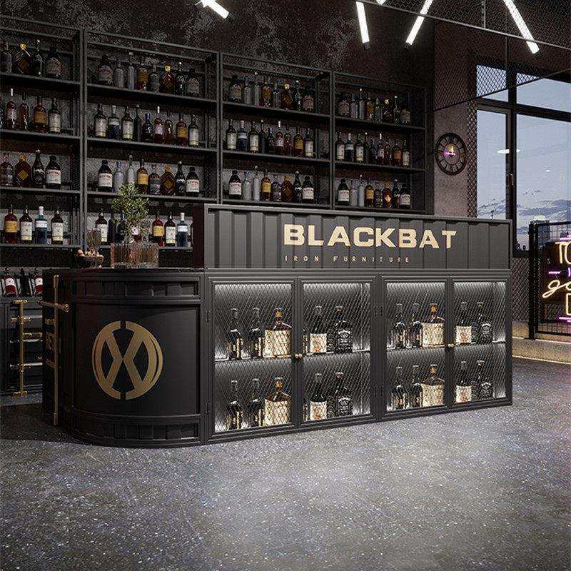 工业风收银吧台奶茶店清吧酒吧复古店铺创意前台接待柜台铁艺