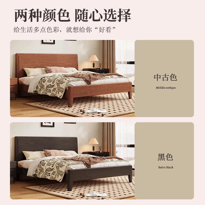 法复古式实木床1.8室米卧双人床小户型用家中古婚床木质985#床MF