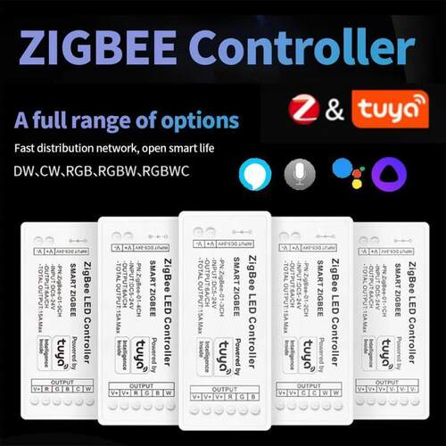 ZigBee RGBCCT控制器 LED五合一CW灯带控制器 ZLL协议兼容3.0网关
