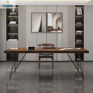 新中式北欧实木办公桌电脑桌家用简约长条书桌现代设计工作台