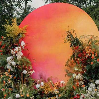 婚庆道具发光月球黄昏效果大月亮灯箱道具摆件婚礼舞台装饰背景