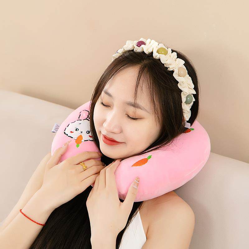 成人卡通动漫单人U形中性儿童毛绒PP棉带扣u型枕头趴睡枕午睡神器,床上用品,U型枕/便携枕,淘宝优惠券,粉丝福利购,淘宝优惠卷