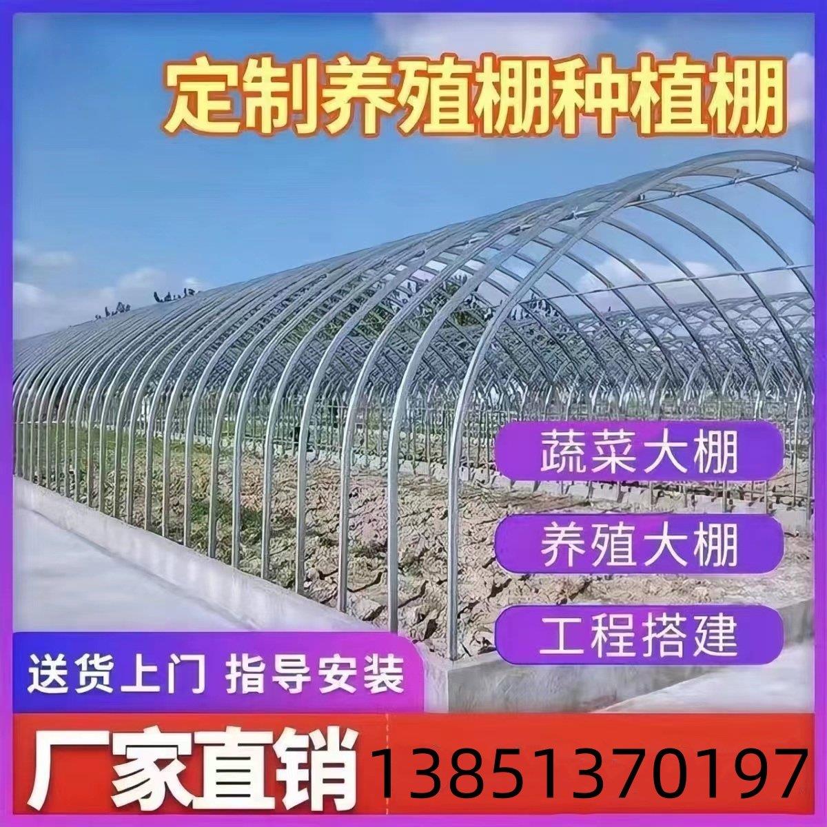 养殖大棚骨架钢管牛棚羊圈猪舍鹅兔养鸡场椭圆管温室蔬菜大棚全套