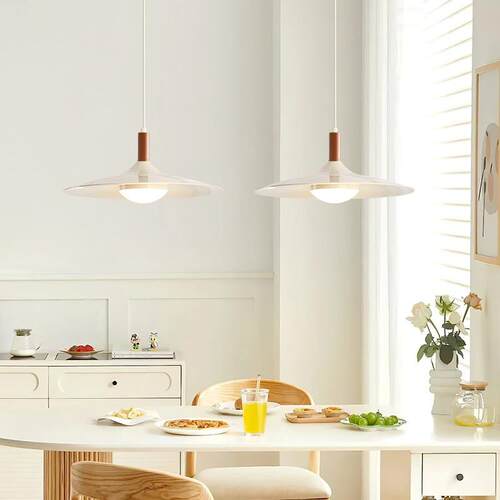 北床欧简约桌胡桃吧木三头餐厅灯创意民宿餐台卧室头轻奢飞碟277