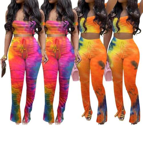 Women's Mixed Color Gradient Belly Set
