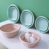 日本可携式 可折叠洗脸盆旅行压缩家用大号盆子学生宿舍洗衣盆水盆