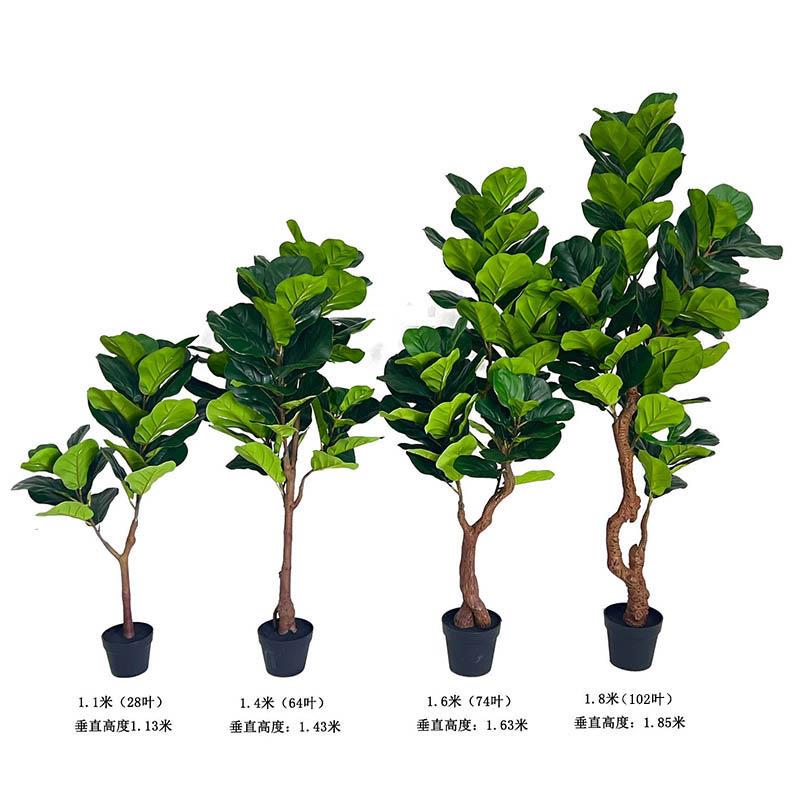 外贸仿真琴叶榕新款大型琴叶榕绿植盆栽假绿植摆件盆景生产