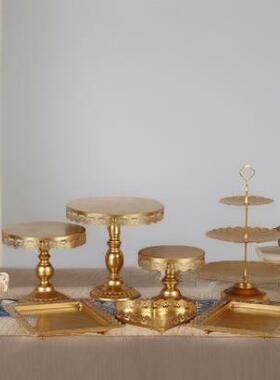 欧式铁蛋架艺套装婚庆摆件甜店点心架糕酒会舞品会道具蛋D002糕盘