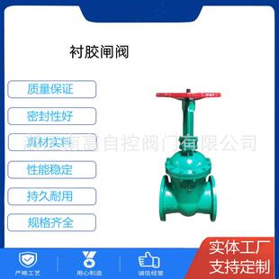 南高阀门生产Z41J 耐磨损耐腐蚀软密封 10C法兰衬胶闸阀明杆式