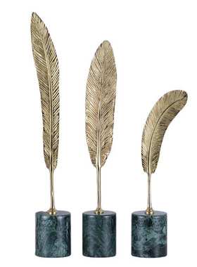 北欧轻奢金属家居装饰工艺品水晶大理石客厅摆件样板间玄关柜摆设