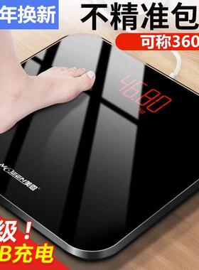 德系高精度体重秤 家用正方型电子体重秤 4点不锈钢感应体重计 墨