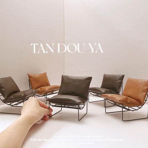 卡卡豆小龙6分铁艺皮质沙发微缩家具娃屋dollhouse配件bjd 娃用